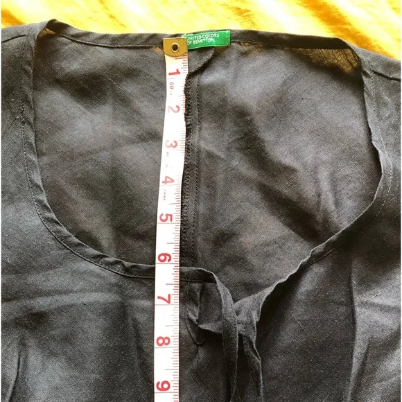 Benetton linen black dress one piece - Picture 8 of 13